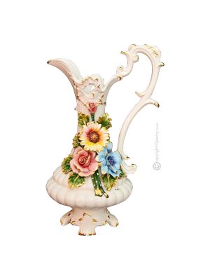 VASE en céramique artistique de style baroque avec détails en or 24 carats Fabriqué en Italie