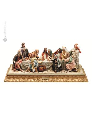 LA DERNIÈRE CÈNE Figurine en porcelaine de Capodimonte faite à la main Fabriqué en Italie