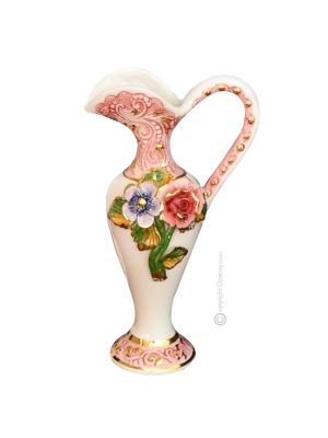 VASE en céramique artistique de style baroque avec détails en or 24 carats Fabriqué en Italie