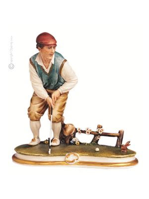 GOLFER Statue figurine Capodimonte porcelaine faite à la main Made in Italy