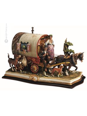 LA CARAVANE ROMAINE Figurine en porcelaine de Capodimonte faite à la main Fabriqué en Italie