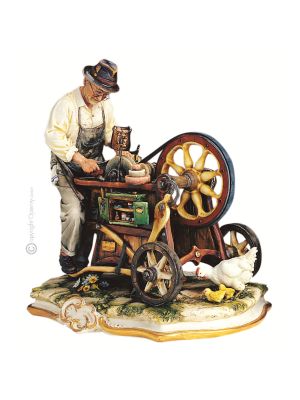 AIGUISEUR DE COUTEAU Figurine en porcelaine de Capodimonte faite à la main Fabriqué en Italie