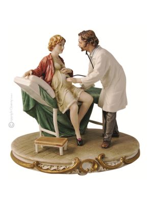 GYNÉCOLOGUE Statuette figurine en porcelaine Capodimonte faite à la main Made in Italy