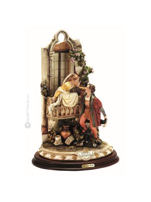 ROMÉO ET JULIETTE Statue figurine figurine Capodimonte porcelaine faite à la main Made in Italy