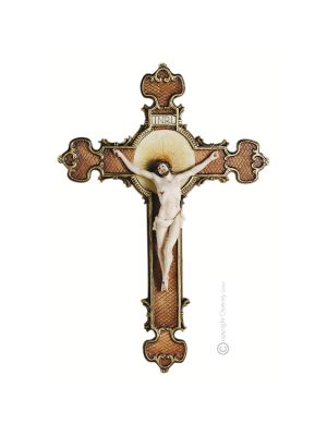 LE CHRIST Crucifié Figurine en porcelaine de Capodimonte faite à la main Made in Italy