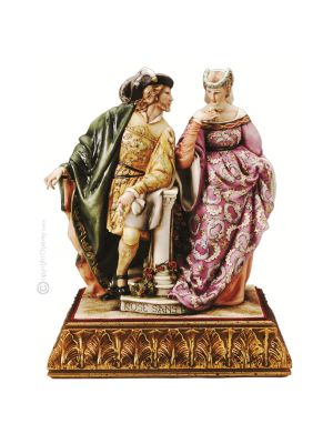 IL N'Y A PAS DE ROSE SANS ÉPINES Figurine en porcelaine de Capodimonte faite à la main Made in Italy