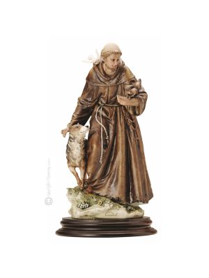 SAINT FRANCIS Statue figurine Capodimonte porcelaine faite à la main en Italie