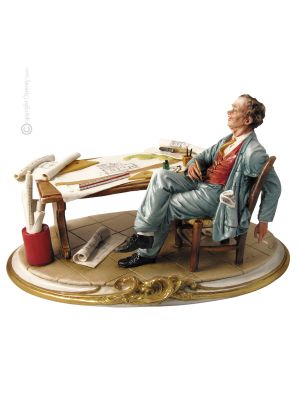 ARCHITECTE Figurine en porcelaine de Capodimonte faite à la main Fabriqué en Italie