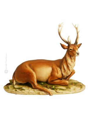 Figurine en porcelaine DEER Capodimonte, artisanat Made in Italy