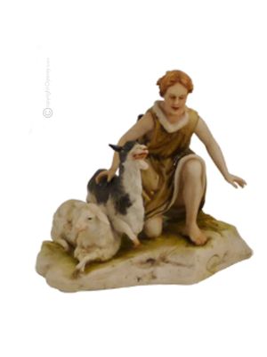 Statue de BERGER figurine en porcelaine de Capodimonte faite à la main fabriquée en Italie