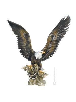 Figurine en porcelaine SEA EAGLE Capodimonte, artisanat Made in Italy