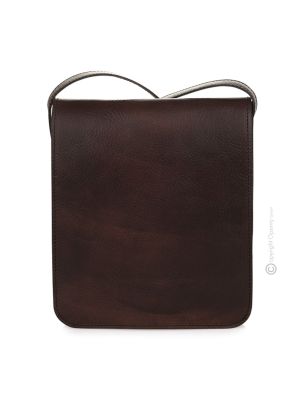 JACOPO Sac bandoulière ou sac bandoulière pour homme en véritable cuir marron artisanal