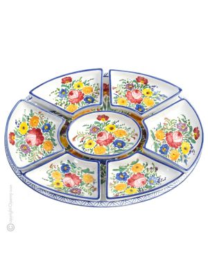 Assiette à apéritif FIORACCIO, authentique céramique artistique Castelli, réalisée et peinte à la main.