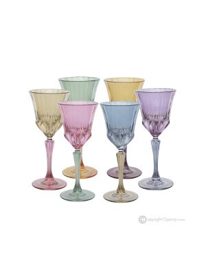 ADA Ensemble de 6 verres à liqueur authentiques peints à la main en verre de qualité supérieure.