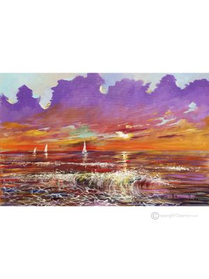 ALBA SALENTINA Peinture acrylique moderne sur toile Made in Italy 