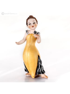Statuette ALE Capodimonte, chanteuse en porcelaine, élégance romantique.