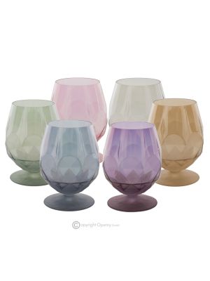 ALKIMIA Ensemble de 6 verres à whisky authentiques peints à la main en verre de qualité supérieure.