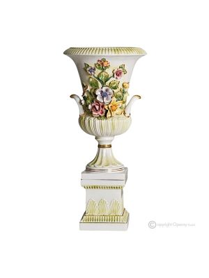 VASE en céramique artistique de style baroque avec détails en or 24 carats Fabriqué en Italie