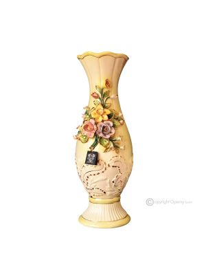 VASE en céramique artistique de style baroque avec détails en or 24 carats Fabriqué en Italie