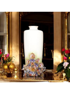 VASE en céramique artistique de style baroque avec détails en or 24 carats Fabriqué en Italie