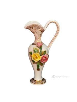 VASE en céramique artistique de style baroque avec détails en or 24 carats Fabriqué en Italie