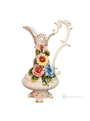 VASE en céramique artistique de style baroque avec détails en or 24 carats Fabriqué en Italie