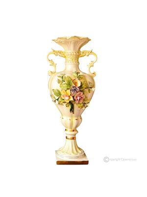 VASE en céramique artistique de style baroque avec détails en or 24 carats Fabriqué en Italie