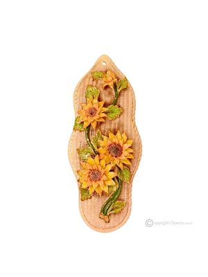 TABLEAU Décoration artistique à suspendre en céramique de style baroque avec détails en or 24 carats Fabriqué en Italie