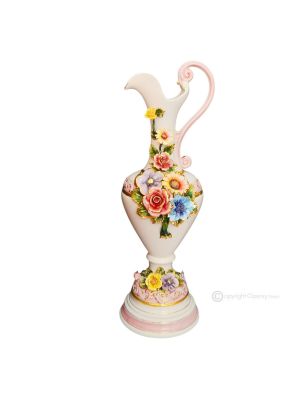 AMPHORA Vase artistique en céramique de style baroque avec détails en or 24 carats Fabriqué en Italie