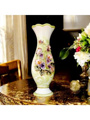 VASE en céramique artistique de style baroque avec détails en or 24 carats Fabriqué en Italie