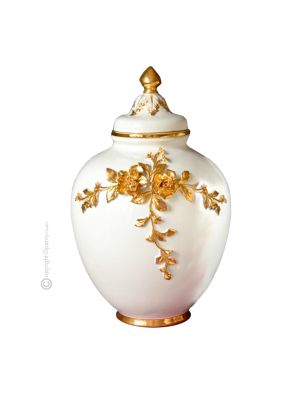 VASE ATTRAYANT Céramique artistique de style baroque avec détails en or 24 carats Fabriqué en Italie