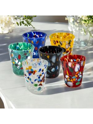 Ensemble de 6 verres à liqueur en verre soufflé avec murrine fabriqués à Murano Venise