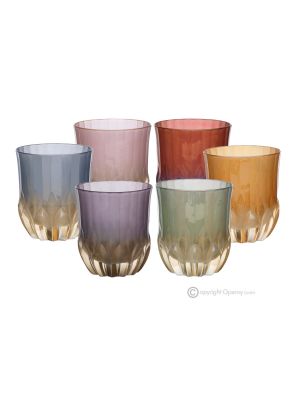 CALLE Ensemble de 6 authentiques verres à eau modernes peints à la main en verre de qualité supérieure.