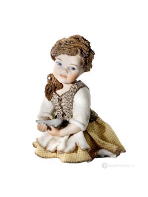 Statuette de conte de fées CENDRILLON Capodimonte, porcelaine et raffinement italien.