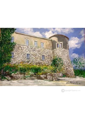 CENTRE HISTORIQUE DE MOLINARA Peinture acrylique moderne sur toile Made in Italy 