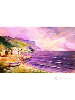 COASTAL Peinture acrylique moderne sur toile Made in Italy 