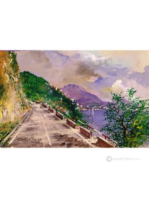 CÔTE AMALFI Peinture acrylique moderne sur toile Made in Italy 