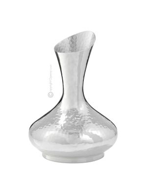 DECANTER Carafe spéciale pour eau et vin, placage d'argent martelé à la main, fabriquée en Italie