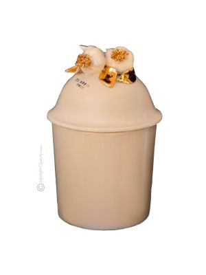 POT AVEC COUVERCLE Décoration de table en céramique artistique de style baroque, couleur or 24 carats