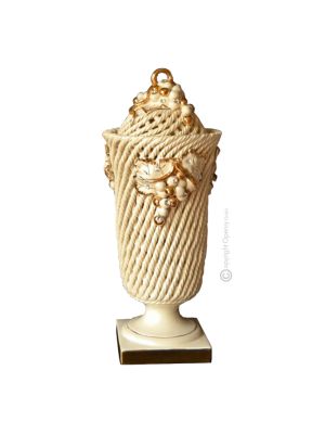 Lampe de table artistique en céramique de style baroque avec détails en or 24 carats et cristaux Swarovski