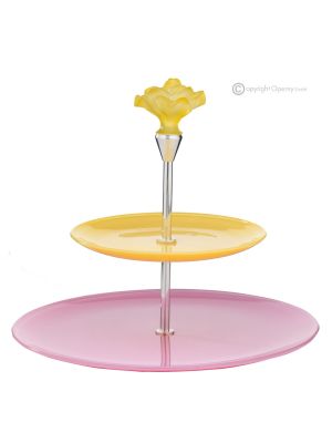 DESSERT Présentoir à desserts et fruits en verre peint à la main de qualité supérieure.