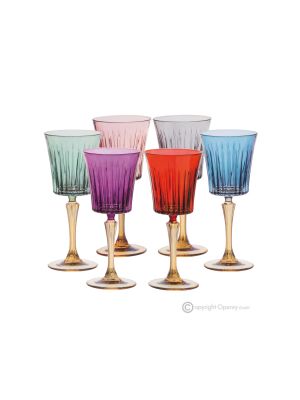 DOMINA Ensemble de 6 verres à liqueur authentiques peints à la main en verre de qualité supérieure.