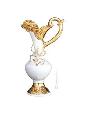 VASE en céramique artistique de style baroque avec détails en or 24 carats Fabriqué en Italie