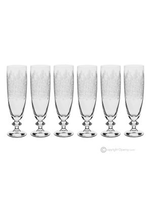 ESTRO Ensemble de 6 verres, gobelet flûte, verre de qualité supérieure authentique et moderne.