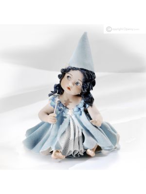 FÉE BLEUE, statuette de conte de fées de Capodimonte, enchantement et porcelaine fine.