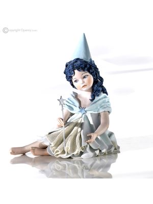 FÉE BLEUE, Statuette romantique Capodimonte, touche féerique en porcelaine.
