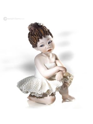 GISELLE - Capodimonte, statuette ballerine, art pur en porcelaine fine.