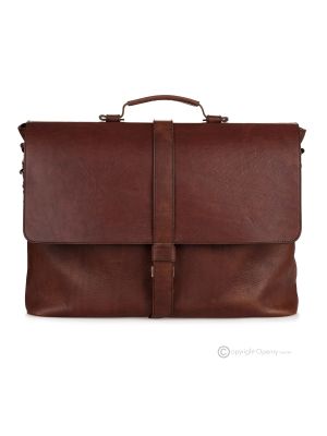 DORIAN Sac de bureau épaule mallette de travail sac à main professionnel pour homme en vrai cuir marron