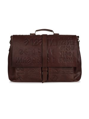 GEORGEIKU sacs de bureau épaule travail porte-documents sac à main professionnel hommes en cuir véritable marron
