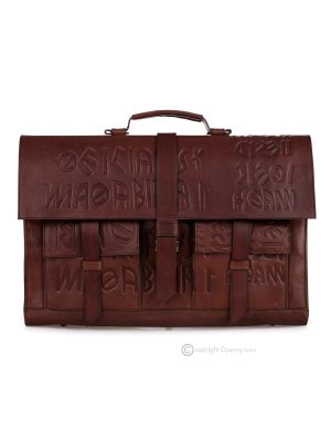 JACKIEIKU sacs de bureau mallette de travail à bandoulière sac professionnel homme en cuir véritable marron fabriqué à la main